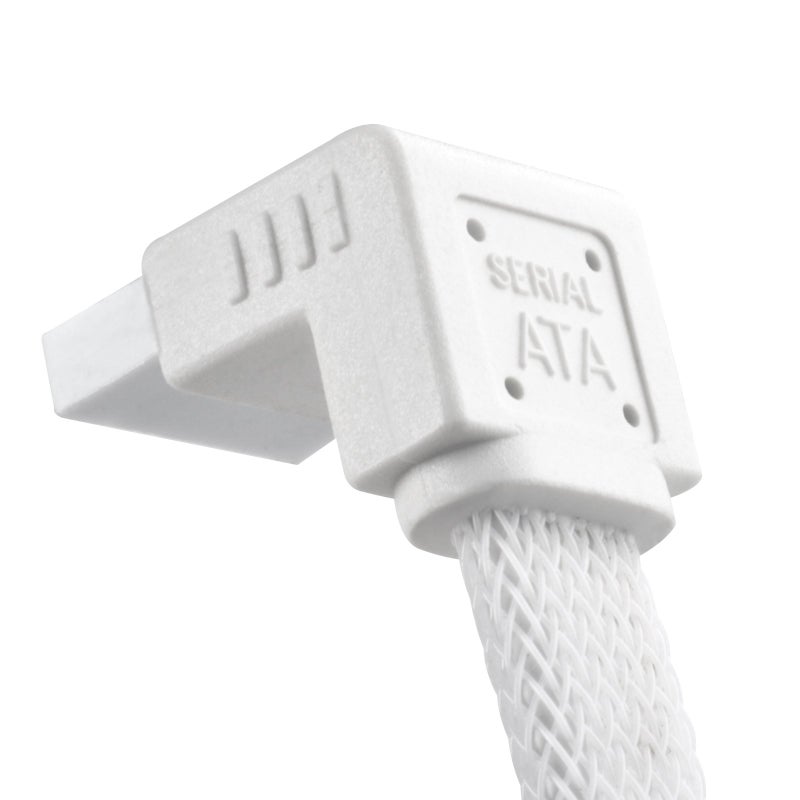 Silverstone Technology CP08W 90 Degree SATA 3 Sleeved White Cable with EMI Guard for 6Gb/s 2-Pack, SST-CP08W-USA-2PACK - Image 4